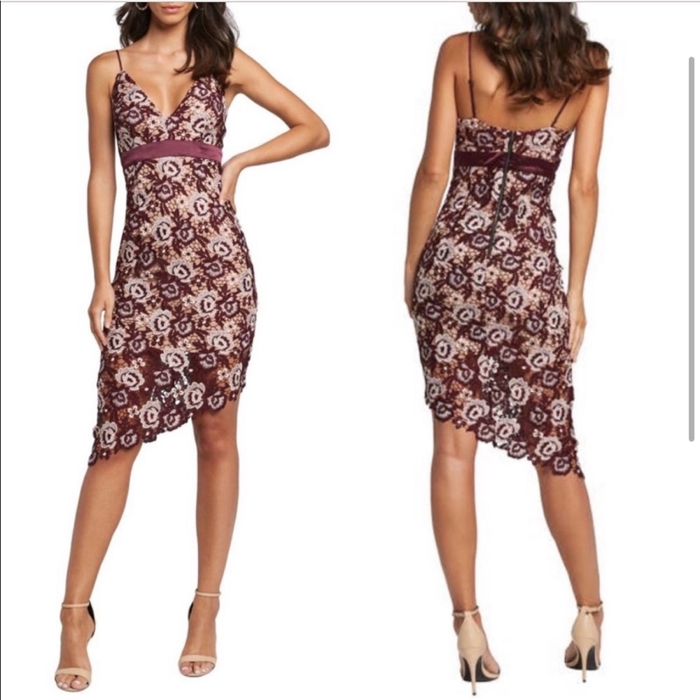 BARDOT Dalia Asymmetrical Lace Strappy Dress